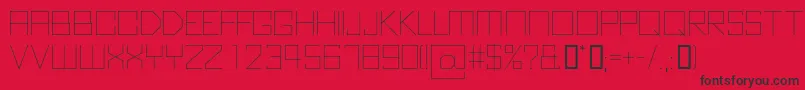 KubusThin-fontti – mustat fontit punaisella taustalla