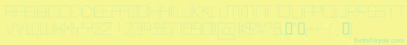 KubusThin-fontti – vihreät fontit keltaisella taustalla