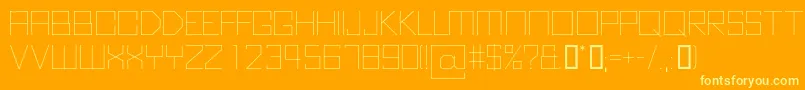 KubusThin-fontti – keltaiset fontit oranssilla taustalla
