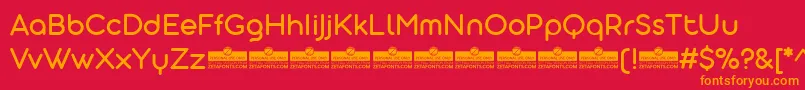 AristotelicaDisplayRegularTrial Font – Orange Fonts on Red Background