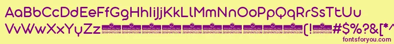 Шрифт AristotelicaDisplayRegularTrial – фиолетовые шрифты на жёлтом фоне