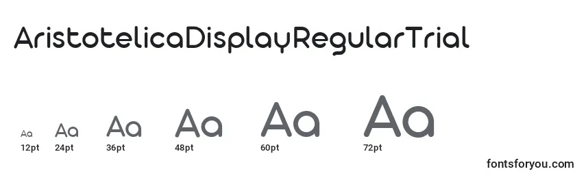 AristotelicaDisplayRegularTrial Font Sizes