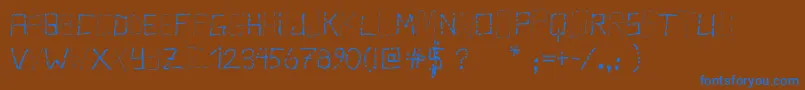 Fonte PisStutter – fontes azuis em um fundo marrom