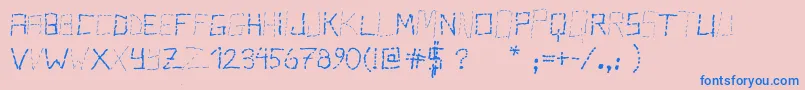 Czcionka PisStutter – niebieskie czcionki na różowym tle