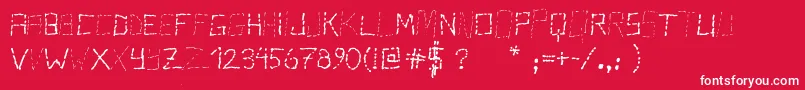 PisStutter Font – White Fonts on Red Background