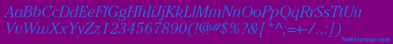 ItcCheltenhamLtLightItalic Font – Blue Fonts on Purple Background