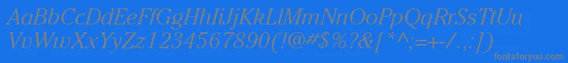 ItcCheltenhamLtLightItalic Font – Gray Fonts on Blue Background