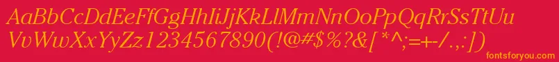 ItcCheltenhamLtLightItalic Font – Orange Fonts on Red Background