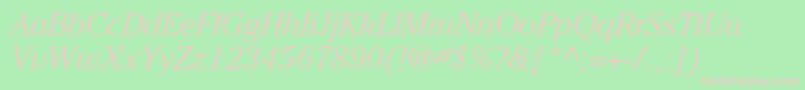 ItcCheltenhamLtLightItalic Font – Pink Fonts on Green Background