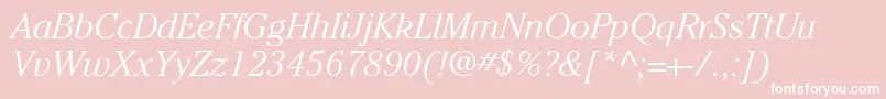 ItcCheltenhamLtLightItalic Font – White Fonts on Pink Background