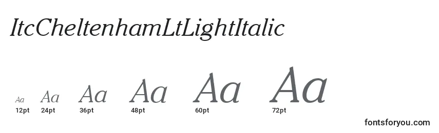 Größen der Schriftart ItcCheltenhamLtLightItalic