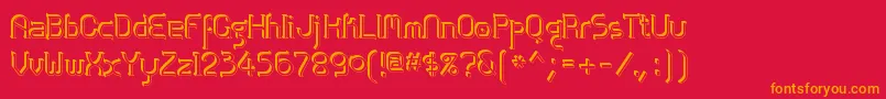 Zolofse-Schriftart – Orangefarbene Schriften auf rotem Hintergrund