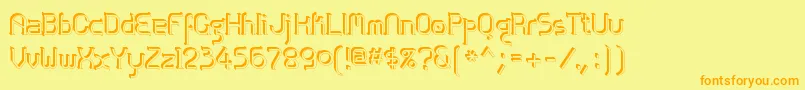 フォントZolofse – オレンジの文字が黄色の背景にあります。