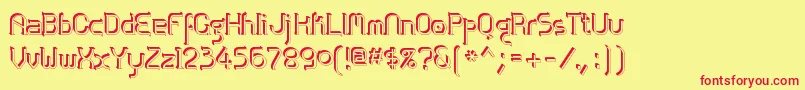 Шрифт Zolofse – красные шрифты на жёлтом фоне
