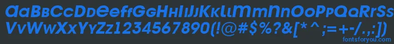 Avant26 Font – Blue Fonts on Black Background