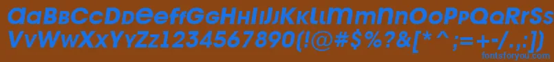 Czcionka Avant26 – niebieskie czcionki na brązowym tle