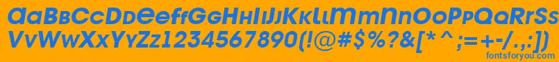 Czcionka Avant26 – niebieskie czcionki na pomarańczowym tle