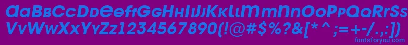 Avant26 Font – Blue Fonts on Purple Background