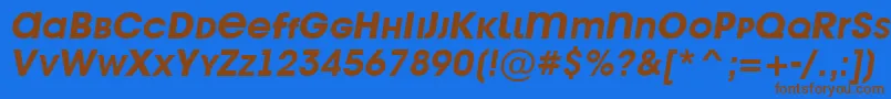 Czcionka Avant26 – brązowe czcionki na niebieskim tle