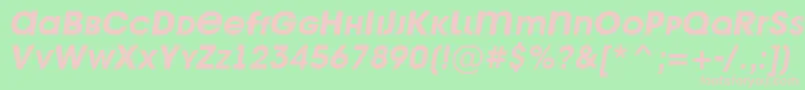 Avant26-fontti – vaaleanpunaiset fontit vihreällä taustalla
