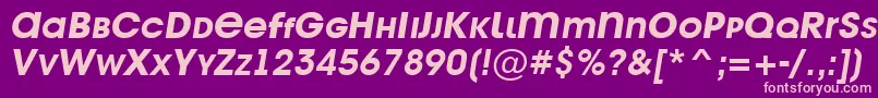 フォントAvant26 – 紫の背景にピンクのフォント