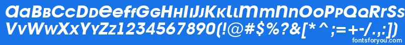 Czcionka Avant26 – białe czcionki na niebieskim tle