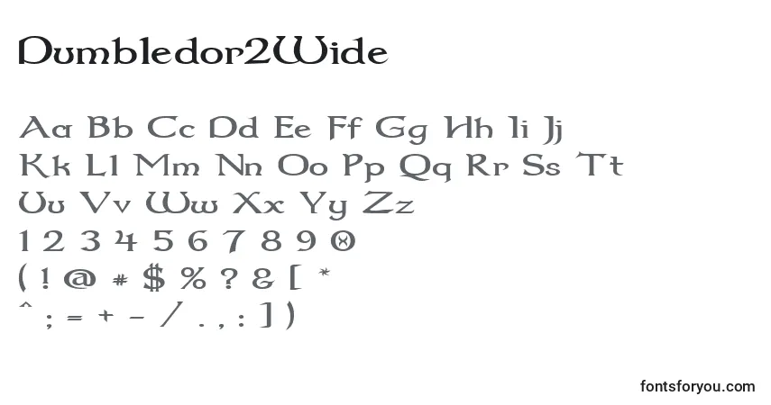 Schriftart Dumbledor2Wide – Alphabet, Zahlen, spezielle Symbole