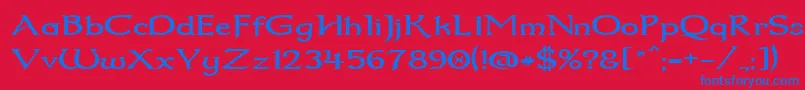 Dumbledor2Wide Font – Blue Fonts on Red Background