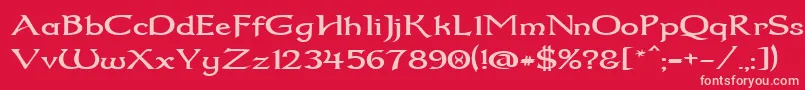 Dumbledor2Wide Font – Pink Fonts on Red Background