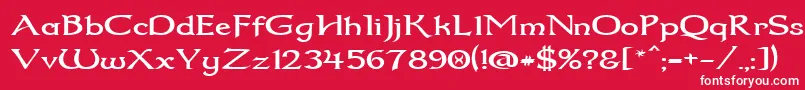 Dumbledor2Wide Font – White Fonts on Red Background