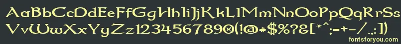 Шрифт Dumbledor2Wide – жёлтые шрифты на чёрном фоне