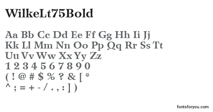 A fonte WilkeLt75Bold – alfabeto, números, caracteres especiais