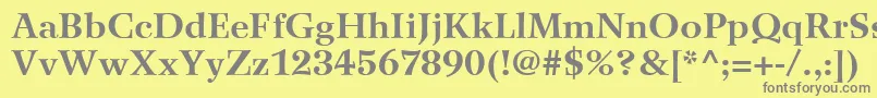 フォントWilkeLt75Bold – 黄色の背景に灰色の文字