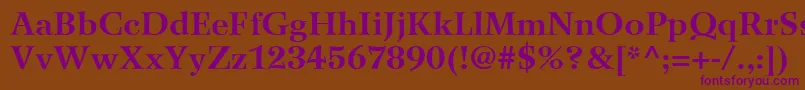 WilkeLt75Bold-Schriftart – Violette Schriften auf braunem Hintergrund