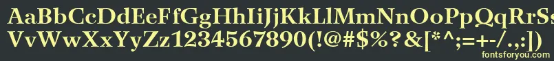 フォントWilkeLt75Bold – 黒い背景に黄色の文字