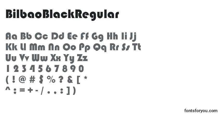 Schriftart BilbaoBlackRegular – Alphabet, Zahlen, spezielle Symbole