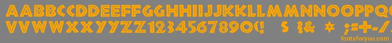 フォントChandle – オレンジの文字は灰色の背景にあります。