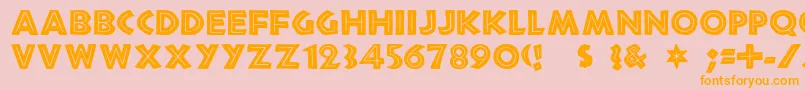 Chandle-Schriftart – Orangefarbene Schriften auf rosa Hintergrund