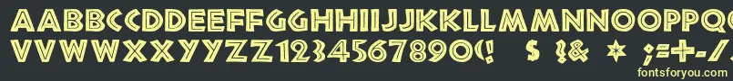 フォントChandle – 黒い背景に黄色の文字