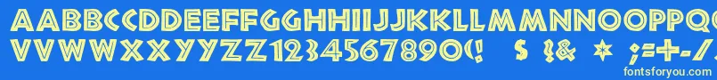 Chandle Font – Yellow Fonts on Blue Background