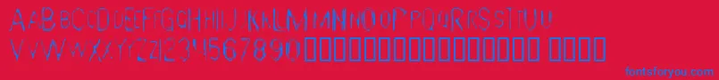 GloomyGus-fontti – siniset fontit punaisella taustalla
