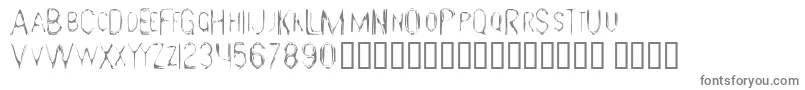 GloomyGus-fontti – harmaat kirjasimet valkoisella taustalla