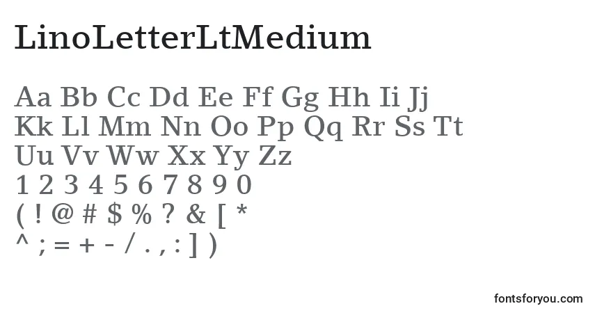 Шрифт LinoLetterLtMedium – алфавит, цифры, специальные символы