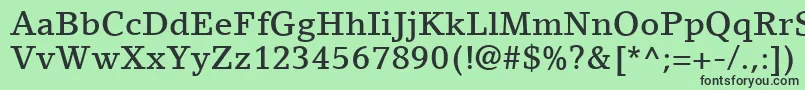Czcionka LinoLetterLtMedium – czarne czcionki na zielonym tle