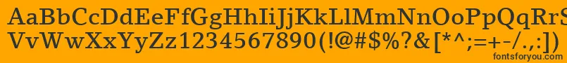 Czcionka LinoLetterLtMedium – czarne czcionki na pomarańczowym tle
