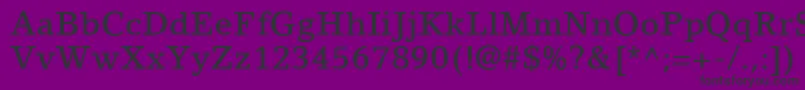 Czcionka LinoLetterLtMedium – czarne czcionki na fioletowym tle