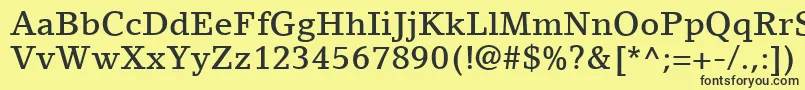 LinoLetterLtMedium Font – Black Fonts on Yellow Background