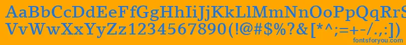 フォントLinoLetterLtMedium – オレンジの背景に青い文字