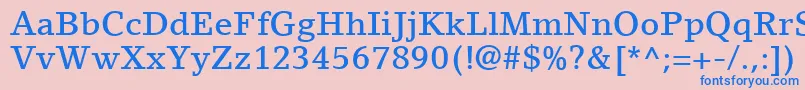 Czcionka LinoLetterLtMedium – niebieskie czcionki na różowym tle