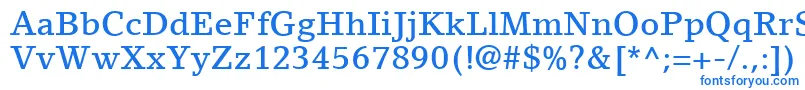 Шрифт LinoLetterLtMedium – синие шрифты на белом фоне